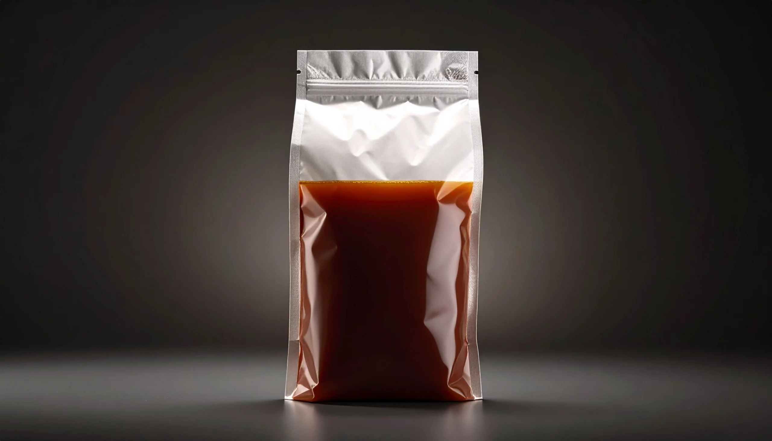 Kaffee-Eis-in-einer-Plastik-Tüte
