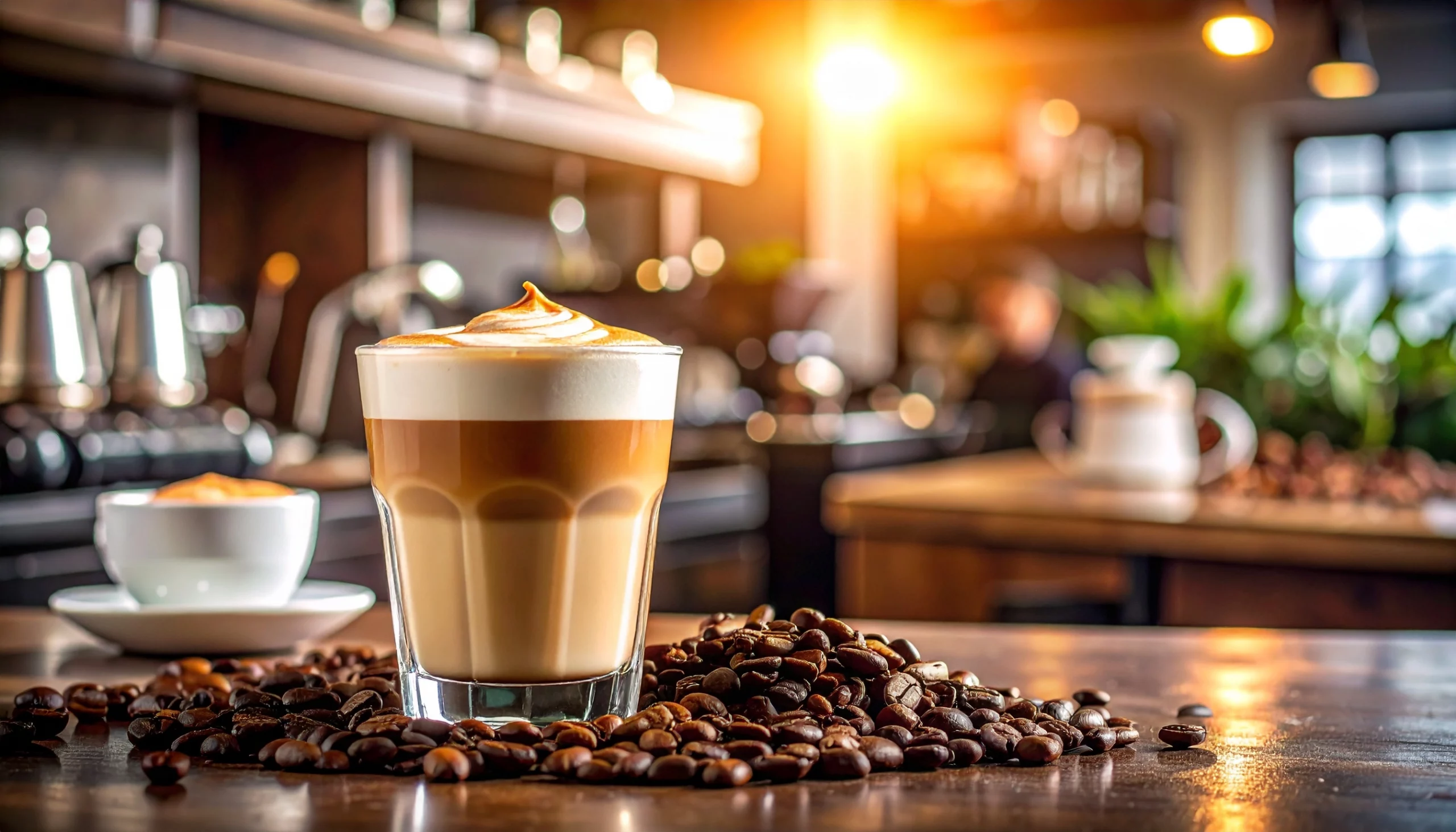 Meisterhaft zubereiteter Kaffee Latte